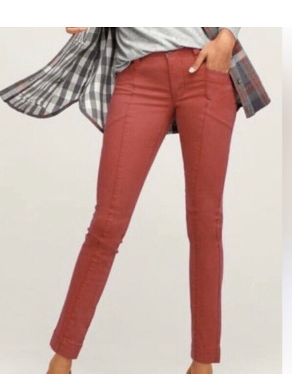 NWOT CAbi Rust Cropped Skinny Jeans